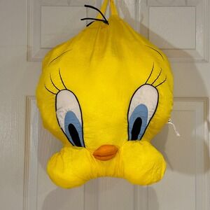 Vintage Play-By-Play Looney Tunes Tweety Bird Plush Backpack Yellow 90s Toy Bag